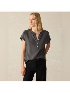 FAHERTY Dream Cotton Gauze Desmond Top